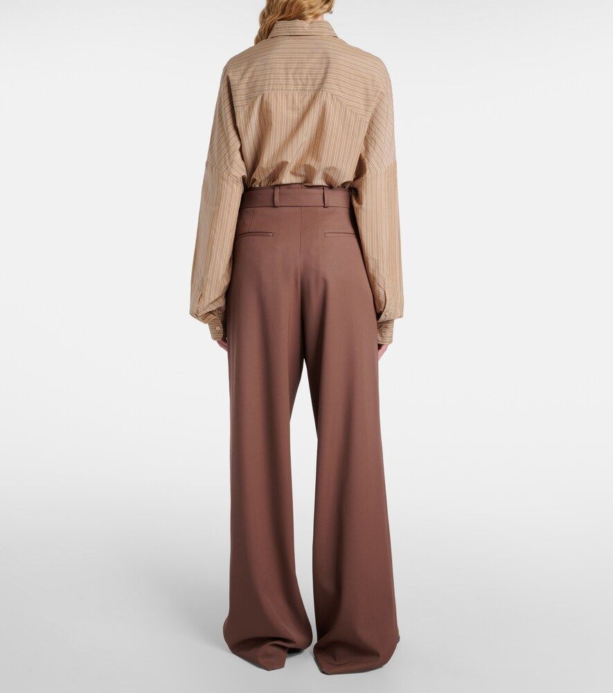 Pantaloni a gamba larga in gabardine di lana - Dries Van Noten - Modalova