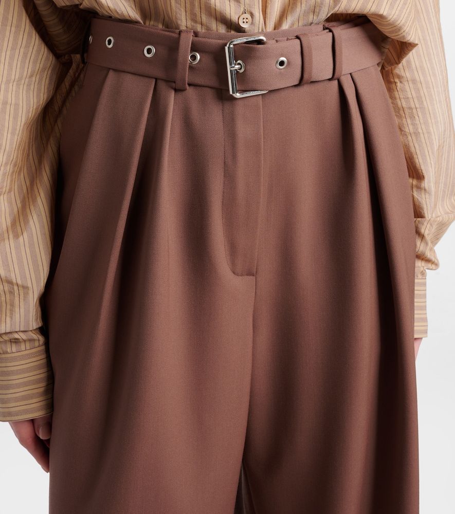 Pantaloni a gamba larga in gabardine di lana - Dries Van Noten - Modalova