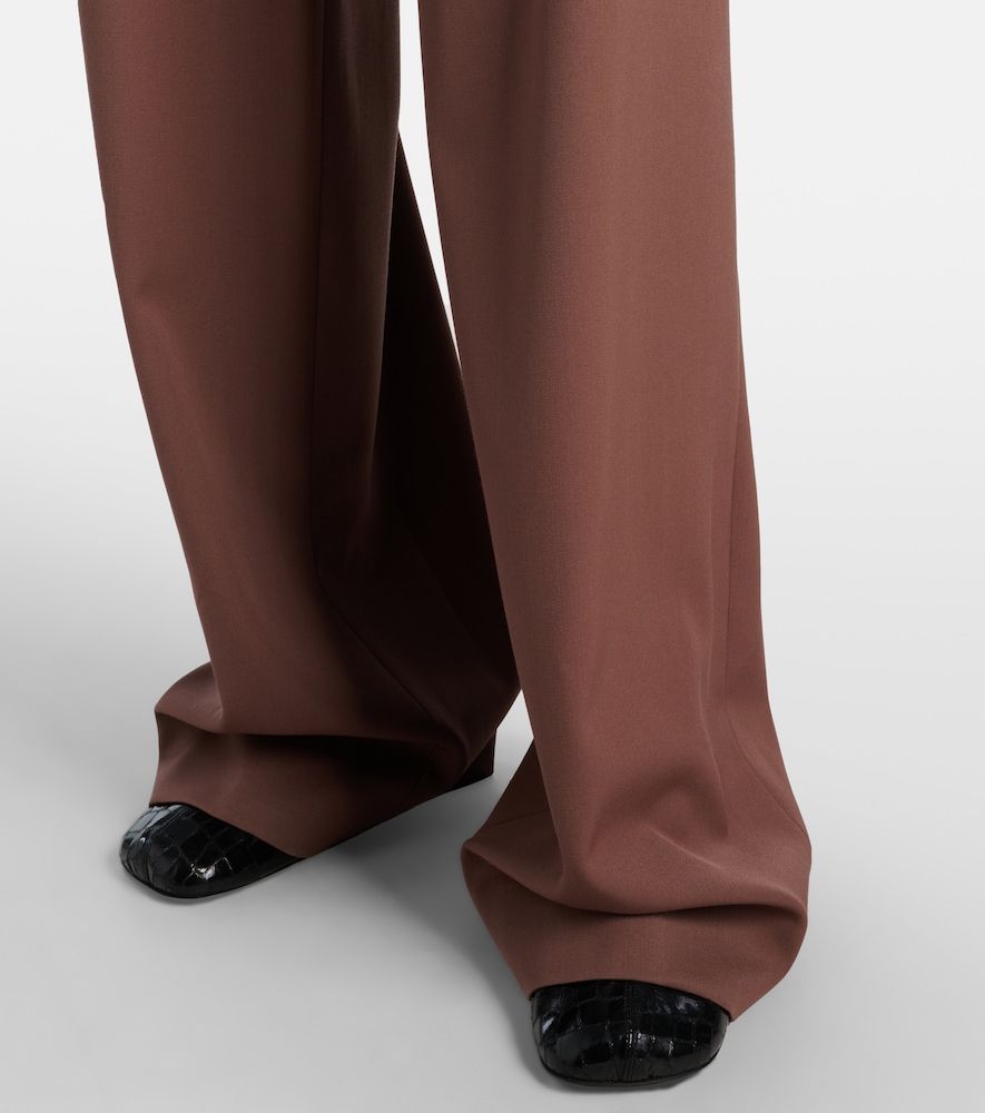 Pantaloni a gamba larga in gabardine di lana - Dries Van Noten - Modalova