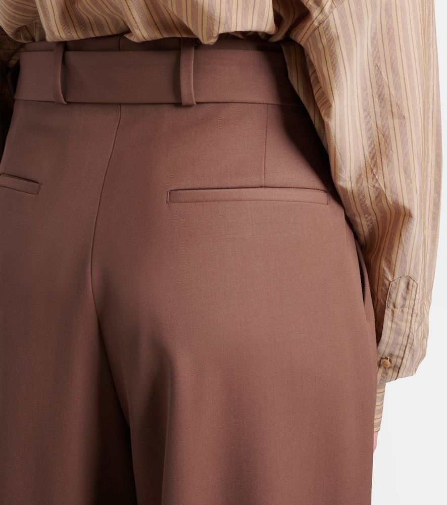 Pantaloni a gamba larga in gabardine di lana - Dries Van Noten - Modalova
