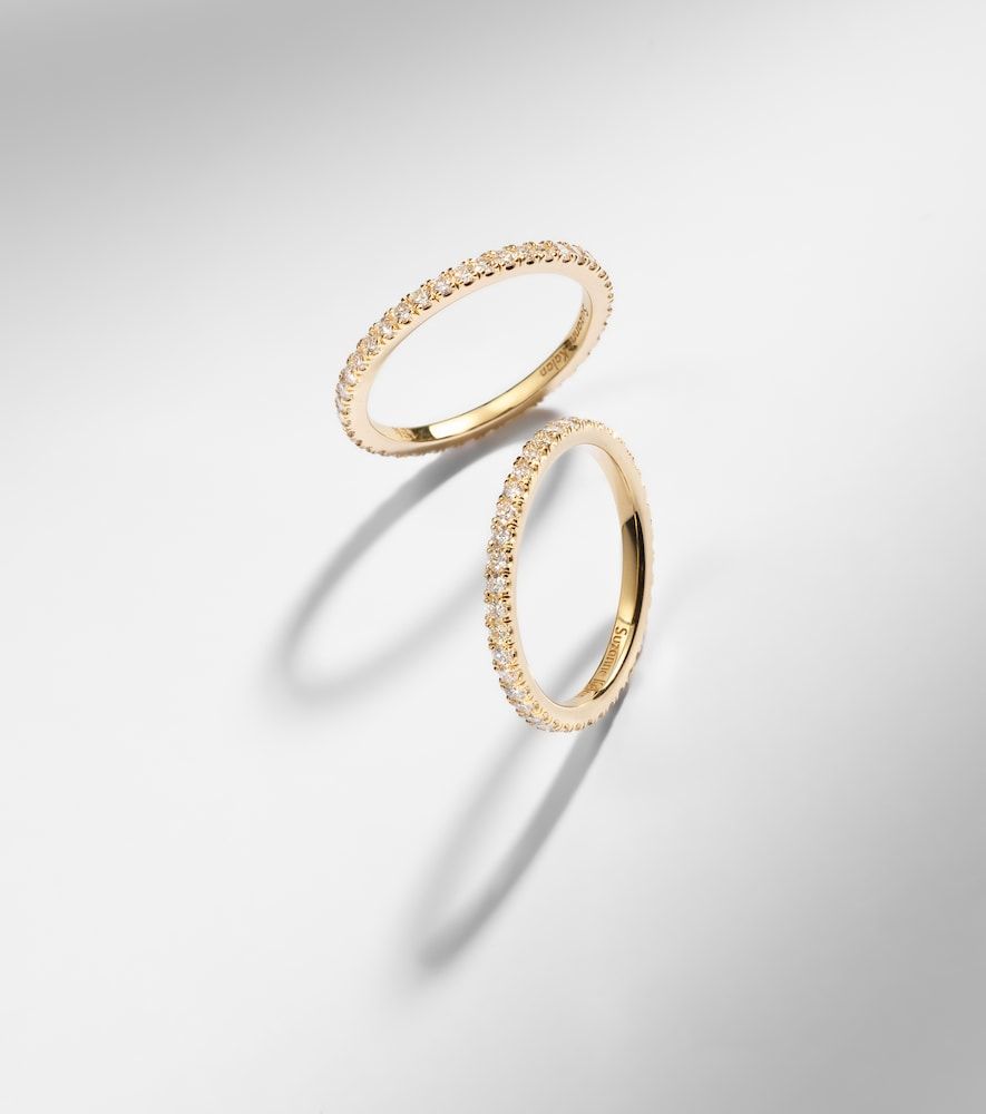 Set de anillos para smart ring Midi de oro de 18 ct con diamantes - Suzanne Kalan - Modalova