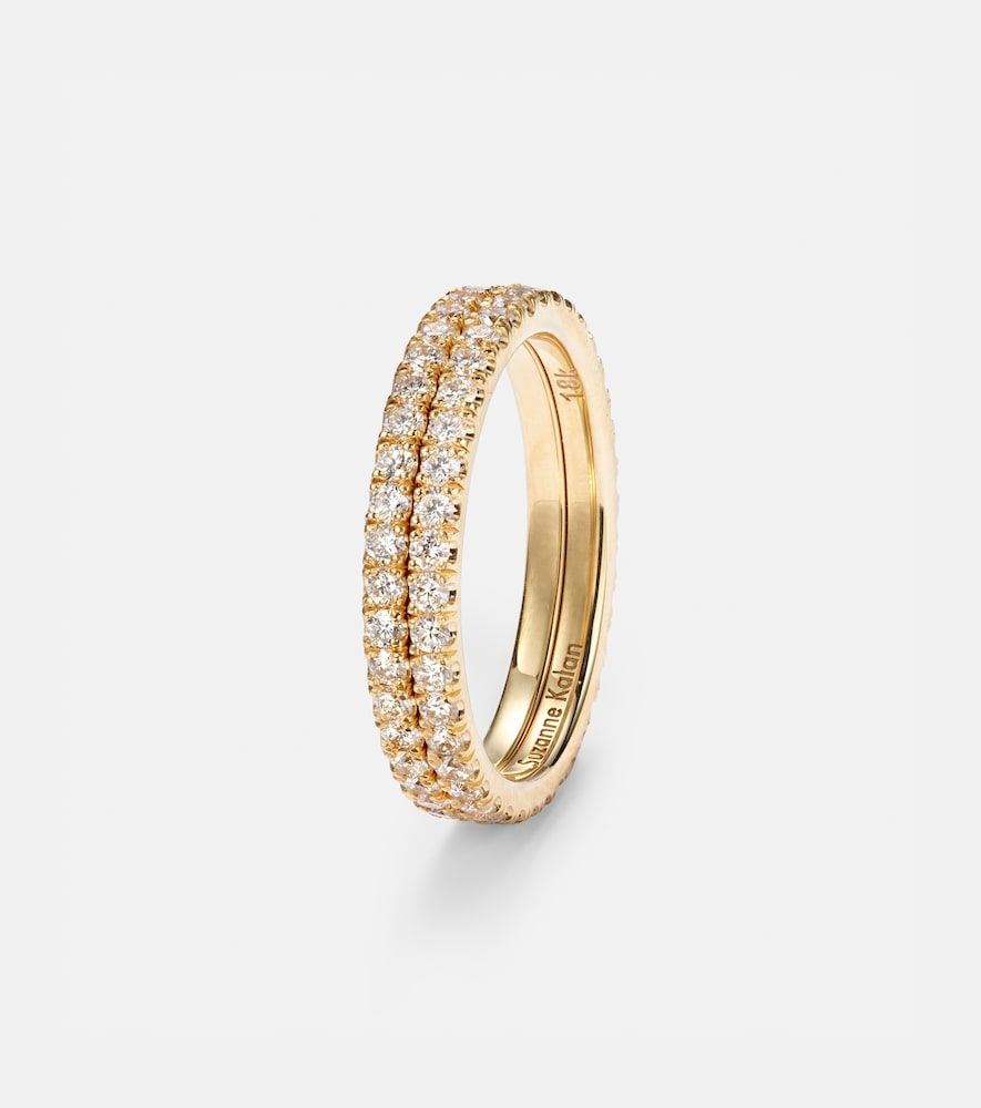 Set de anillos para smart ring Midi de oro de 18 ct con diamantes - Suzanne Kalan - Modalova