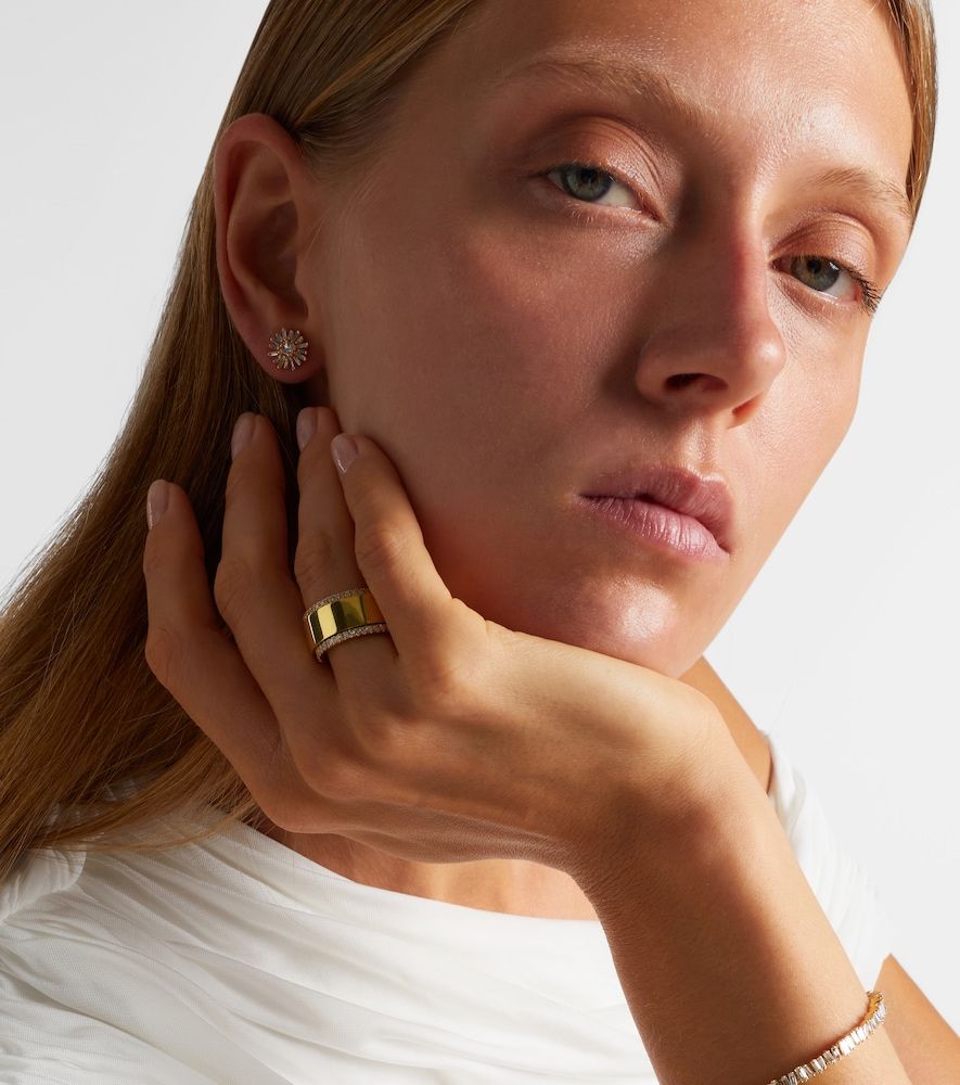Set de anillos para smart ring Midi de oro de 18 ct con diamantes - Suzanne Kalan - Modalova