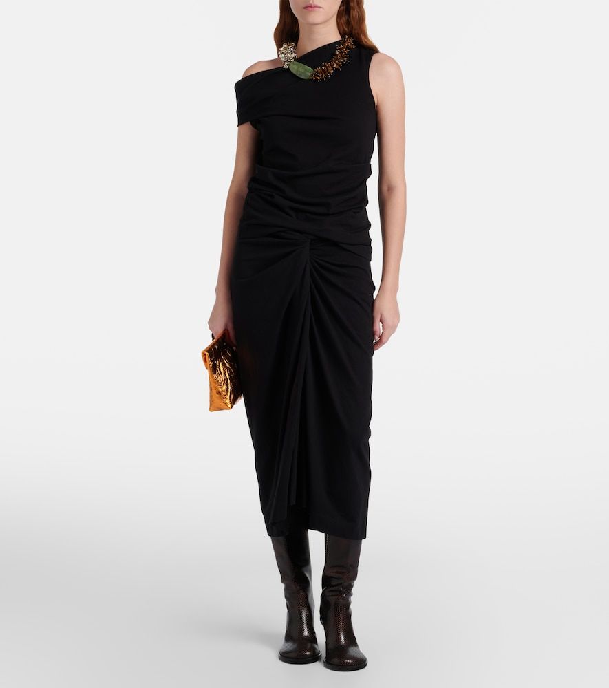 Falda midi de algodón fruncida - Dries Van Noten - Modalova