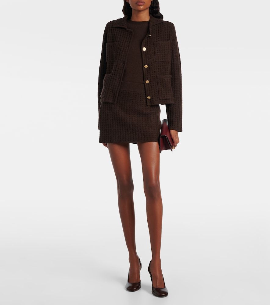 Waffle-knit wool and cashmere cardigan - Jardin des Orangers - Modalova