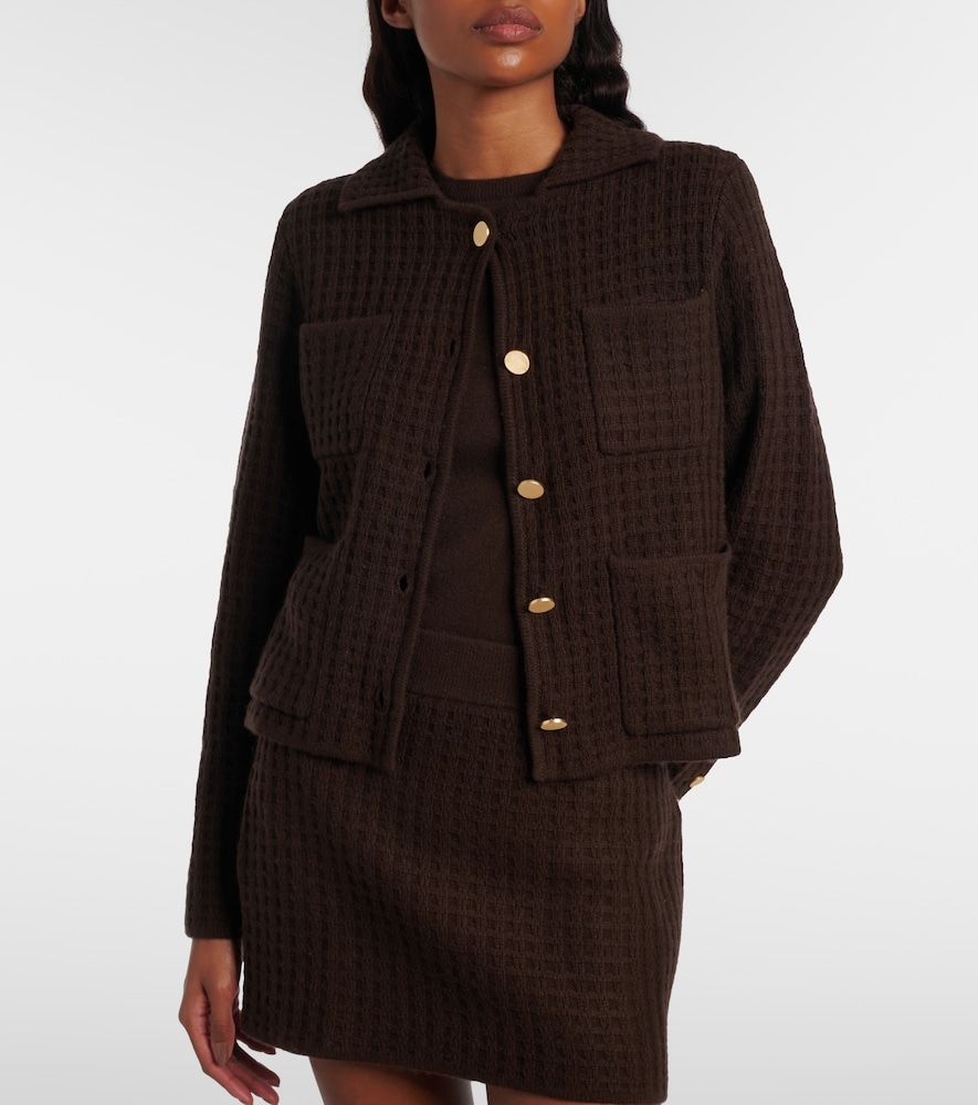 Waffle-knit wool and cashmere cardigan - Jardin des Orangers - Modalova
