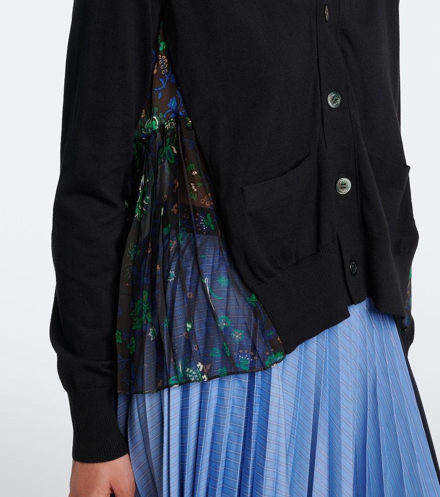 Cardigan in cotone con stampa floreale - Sacai - Modalova