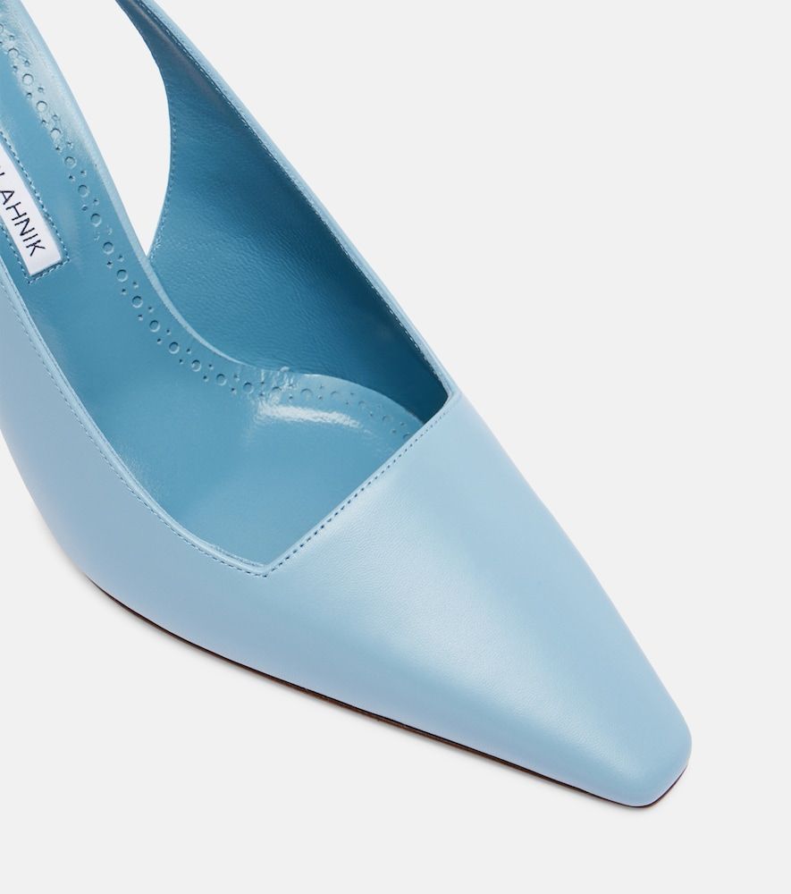 Slingback-Pumps Moirasli aus Leder - Manolo Blahnik - Modalova