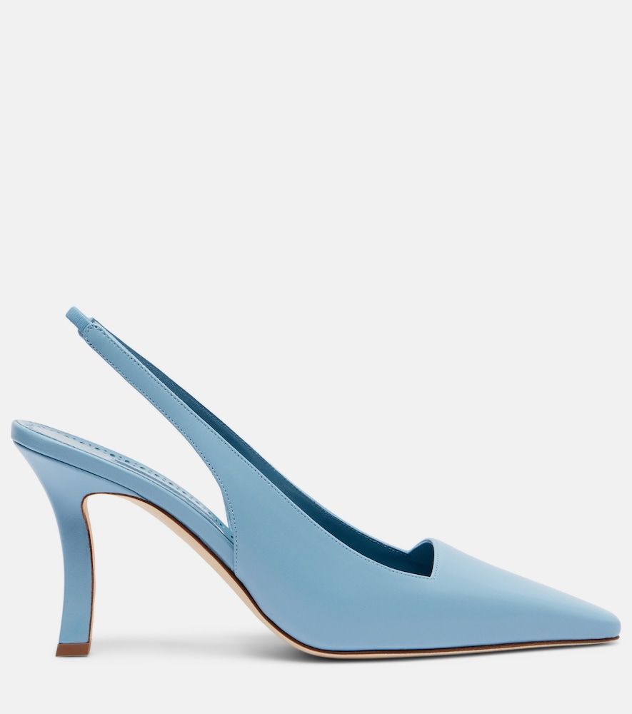 Slingback-Pumps Moirasli aus Leder - Manolo Blahnik - Modalova