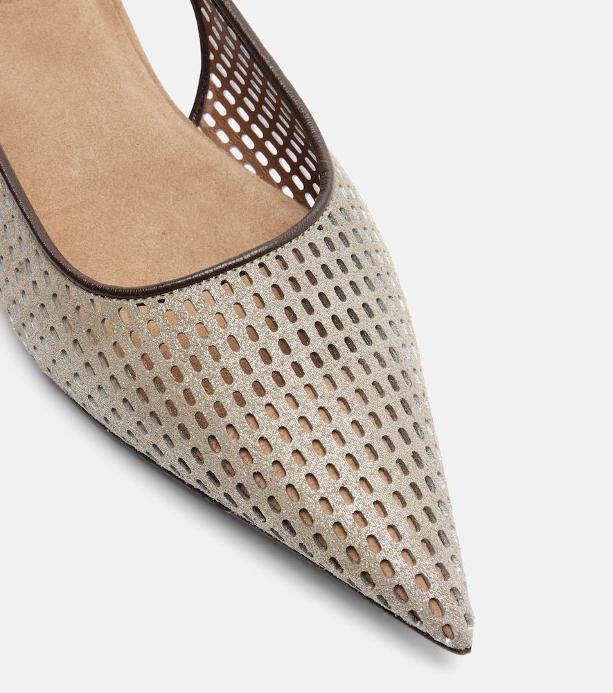 Monili leather slingback ballet flats - Brunello Cucinelli - Modalova