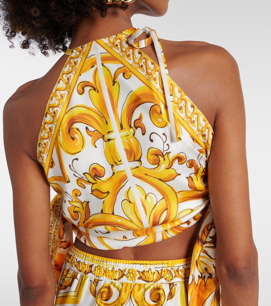 Top Majolica de satén de seda - Dolce&Gabbana - Modalova
