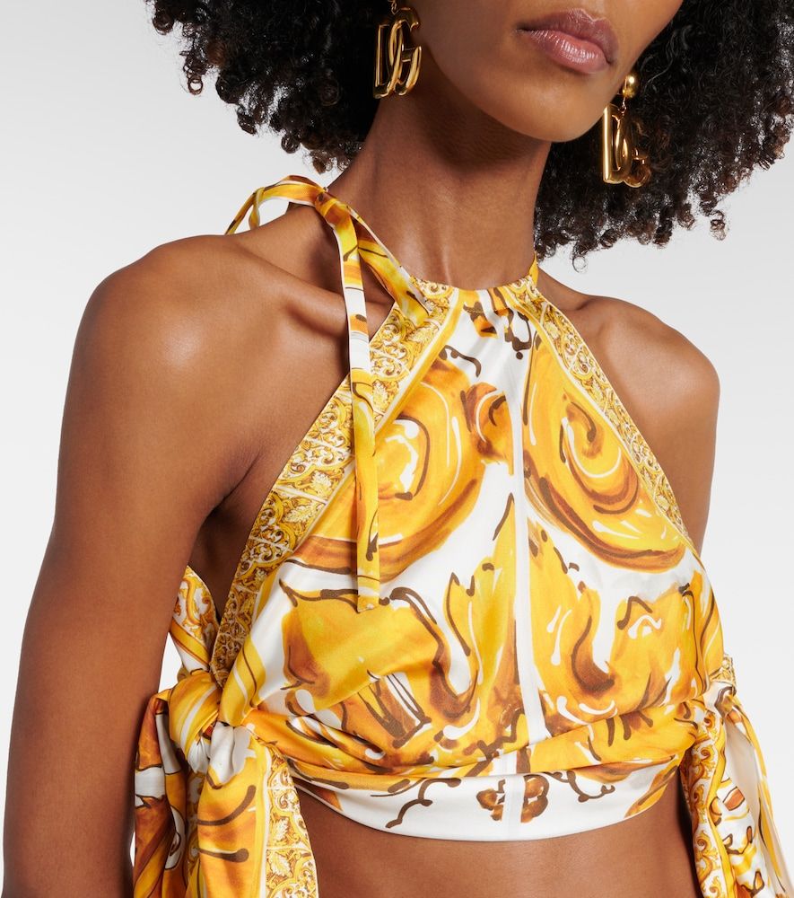 Top Majolica de satén de seda - Dolce&Gabbana - Modalova