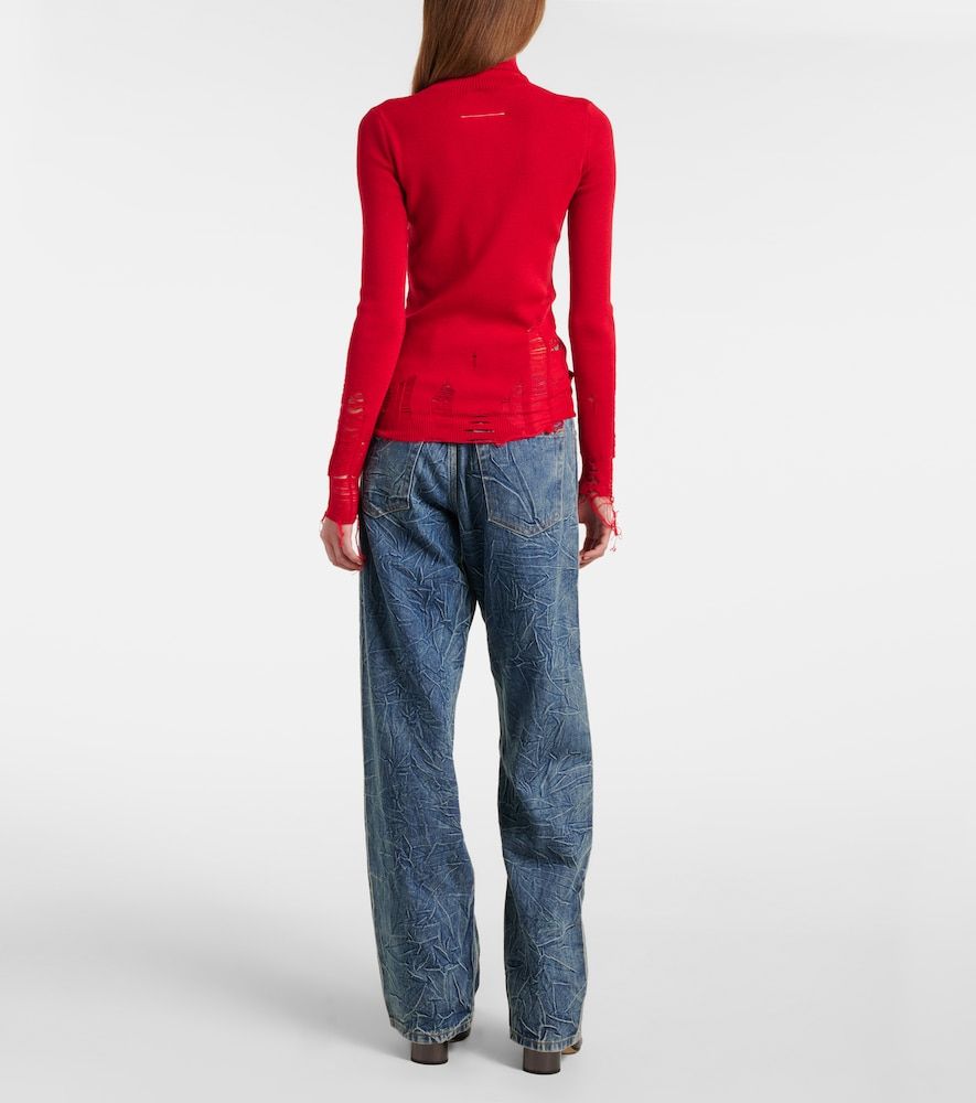 Jersey de cuello alto en mezcla de lana - MM6 Maison Margiela - Modalova