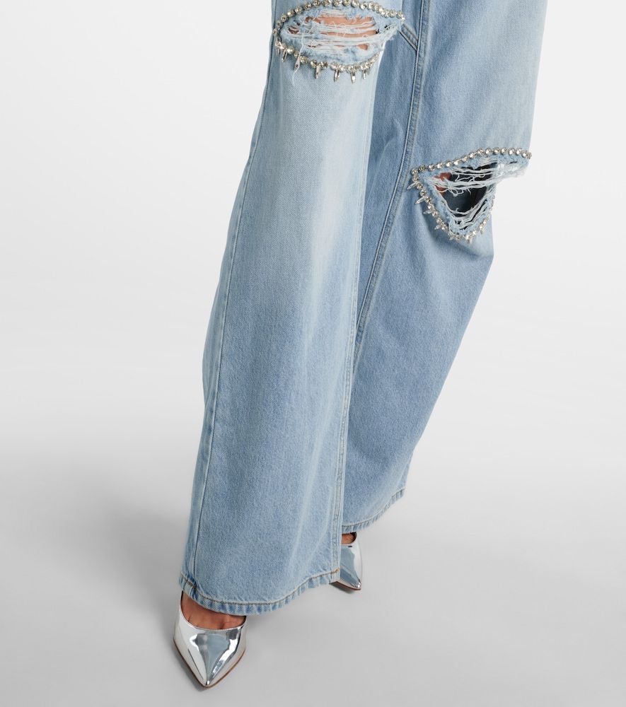 Area Wide-Leg Jeans mit Kristallen - Area - Modalova