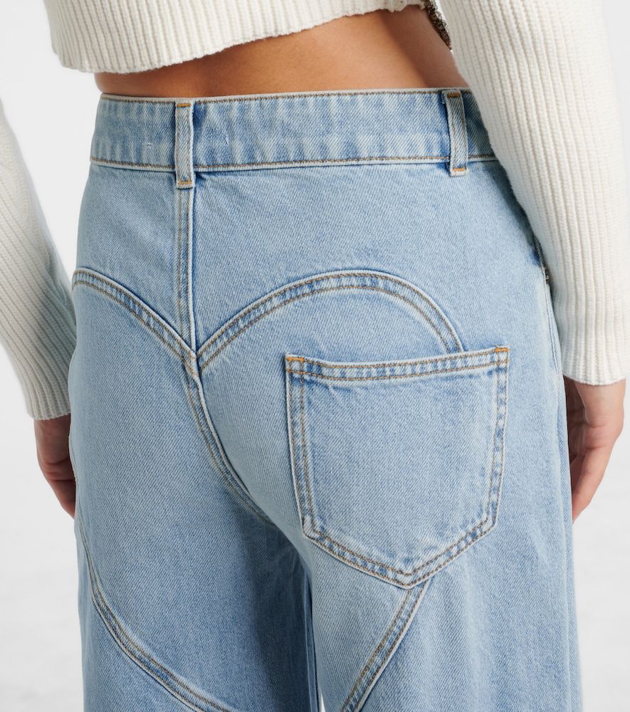 Distressed embellished wide-leg jeans - Area - Modalova