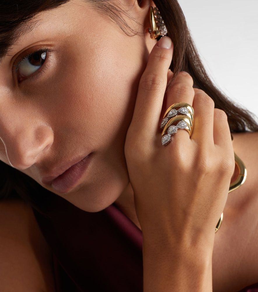 Golden Strada 18kt yellow and white ring with diamonds - Yeprem - Modalova