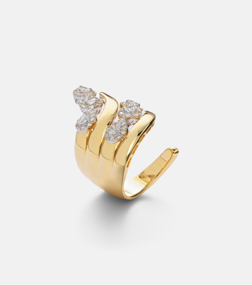 Anillo Golden Strada de oro blanco y amarillo de 18 ct con diamantes - Yeprem - Modalova