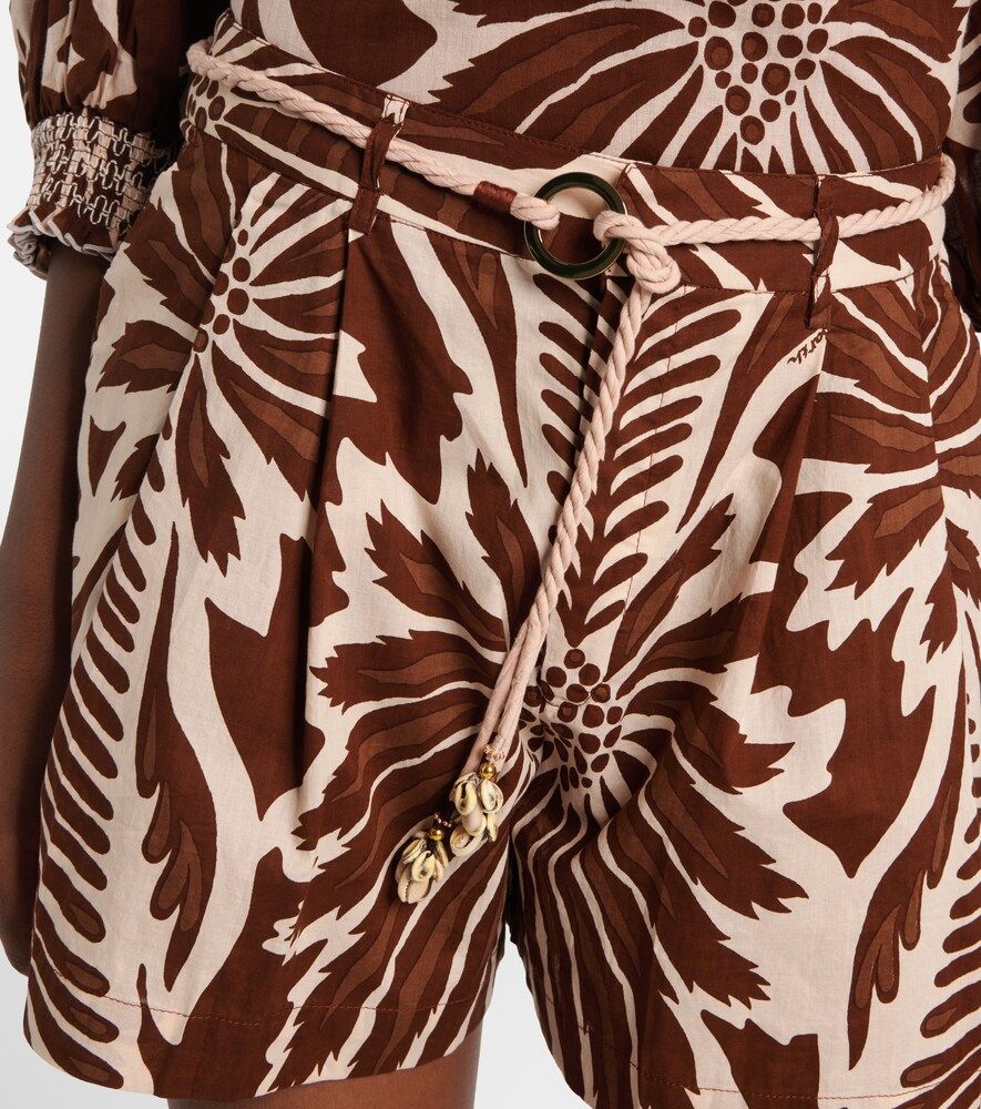 Shorts Chantal de algodón estampados con cinturón - Poupette St Barth - Modalova