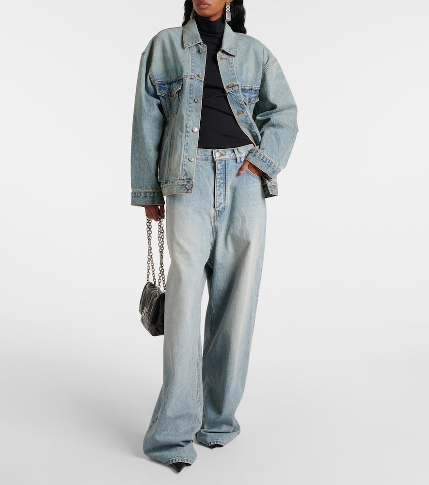 Jeans a gamba larga e vita media - Balenciaga - Modalova