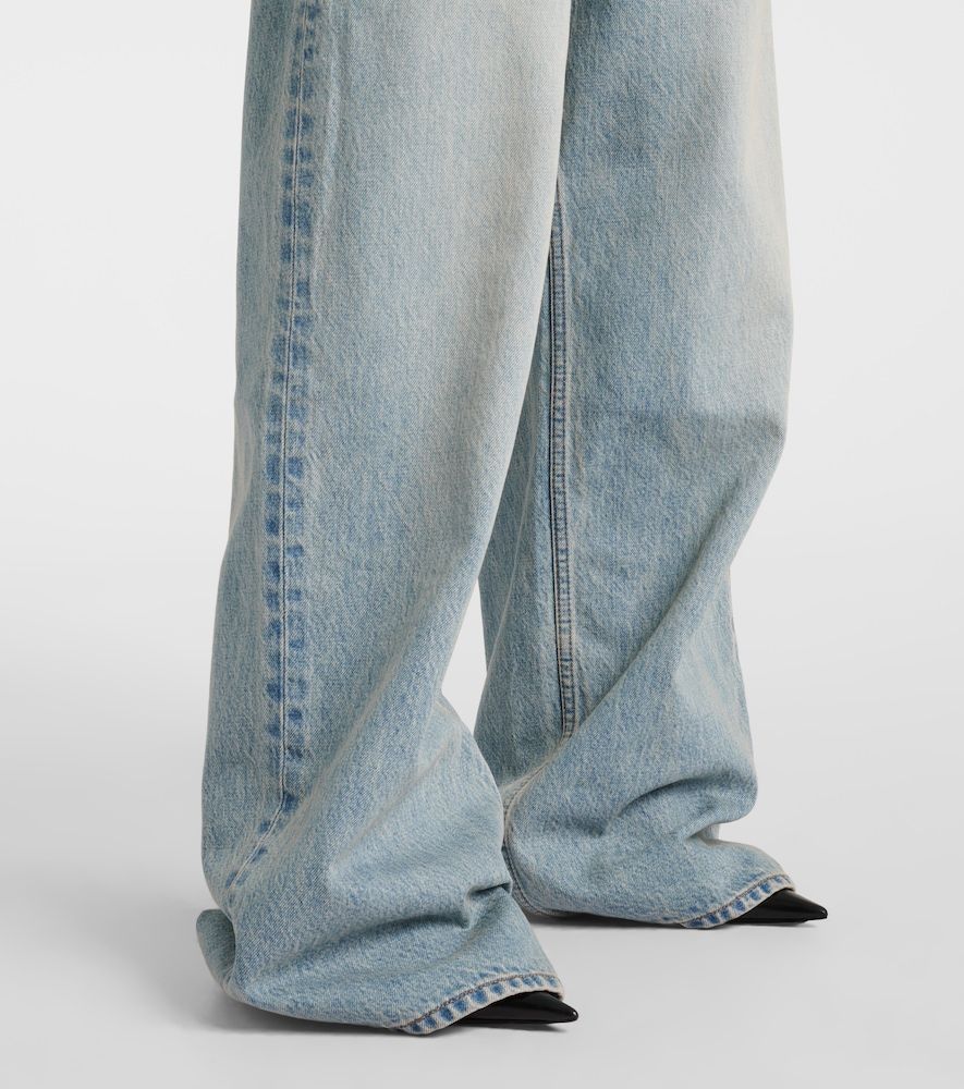 Jeans a gamba larga e vita media - Balenciaga - Modalova