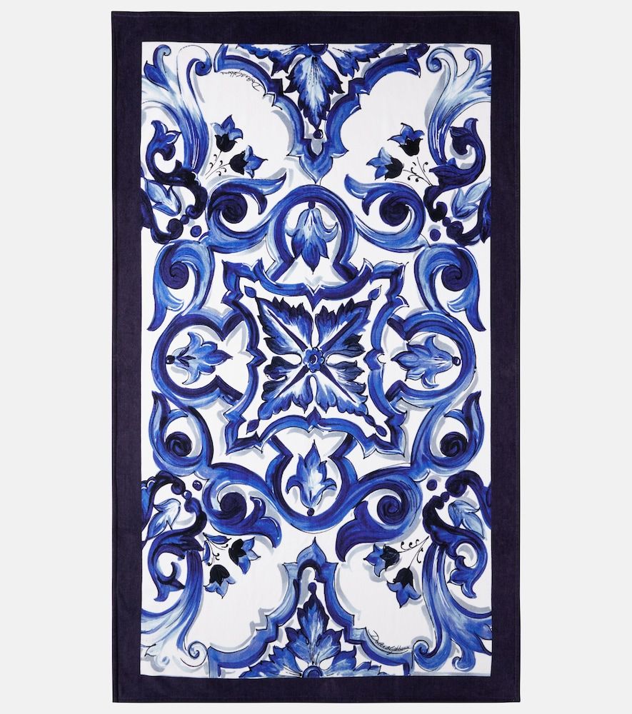 Toalla de playa Majolica en rizo de algodón - Dolce&Gabbana Casa - Modalova