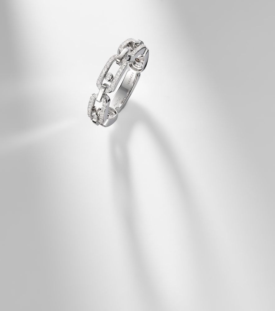 Ring Move Link aus 18kt Weißgold mit Diamanten - Messika - Modalova