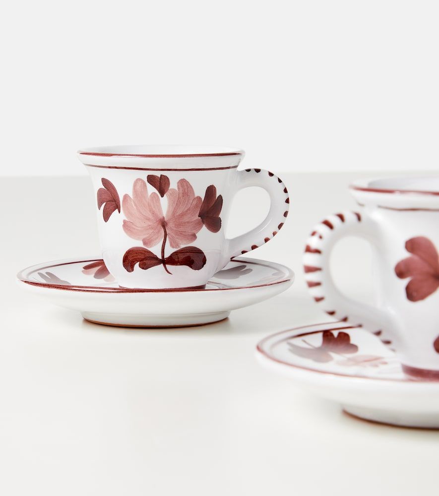 Set di 2 tazzine da espresso e piattini in ceramica - Cabana - Modalova