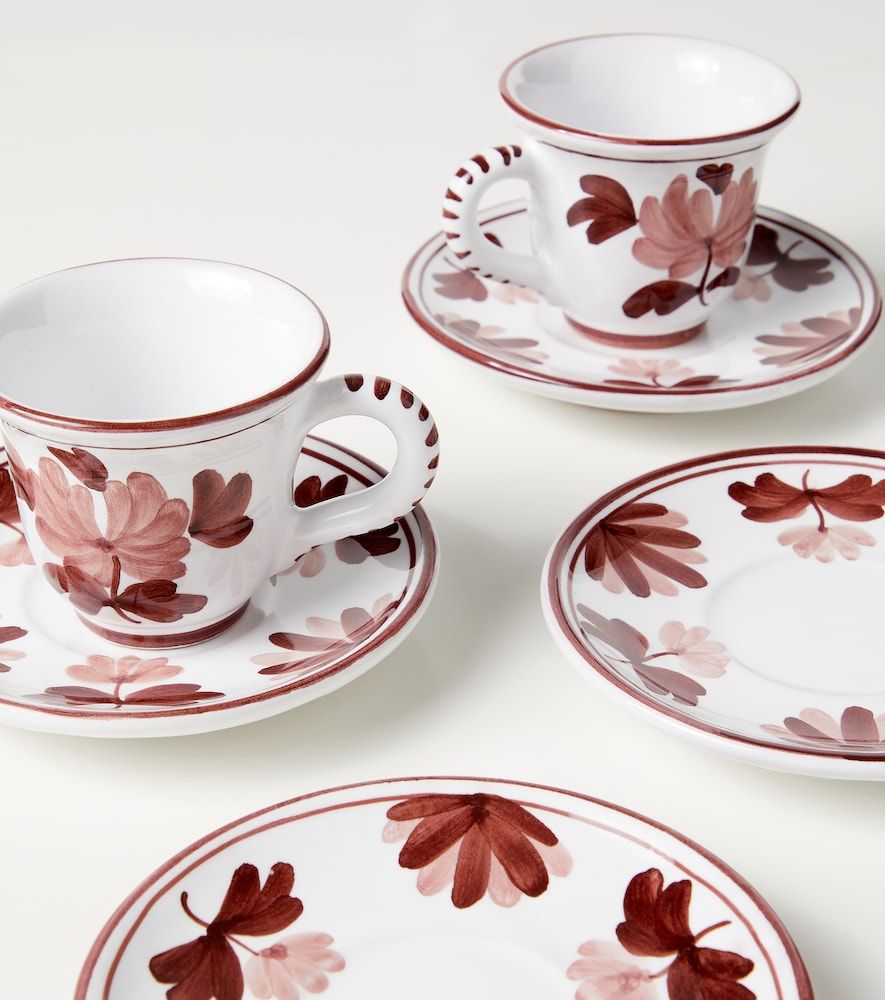 Set di 2 tazzine da espresso e piattini in ceramica - Cabana - Modalova
