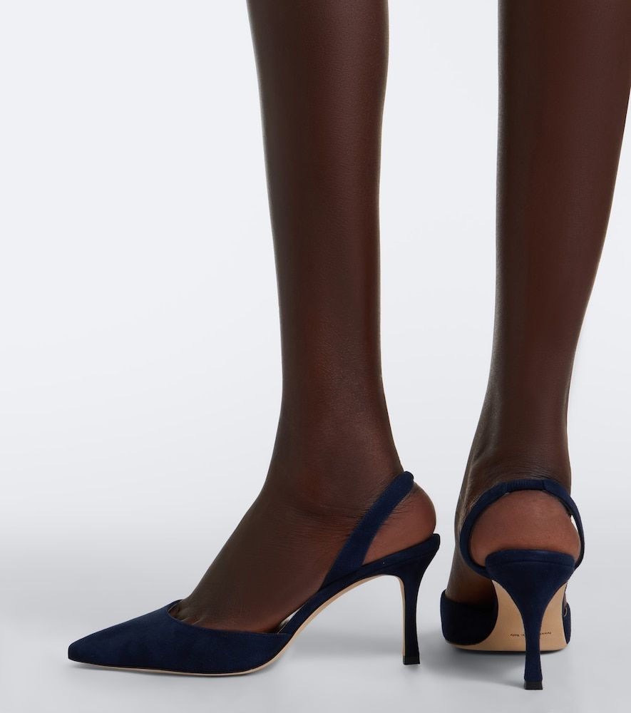 Slingback-Pumps Carolyne 70 aus Veloursleder - Manolo Blahnik - Modalova