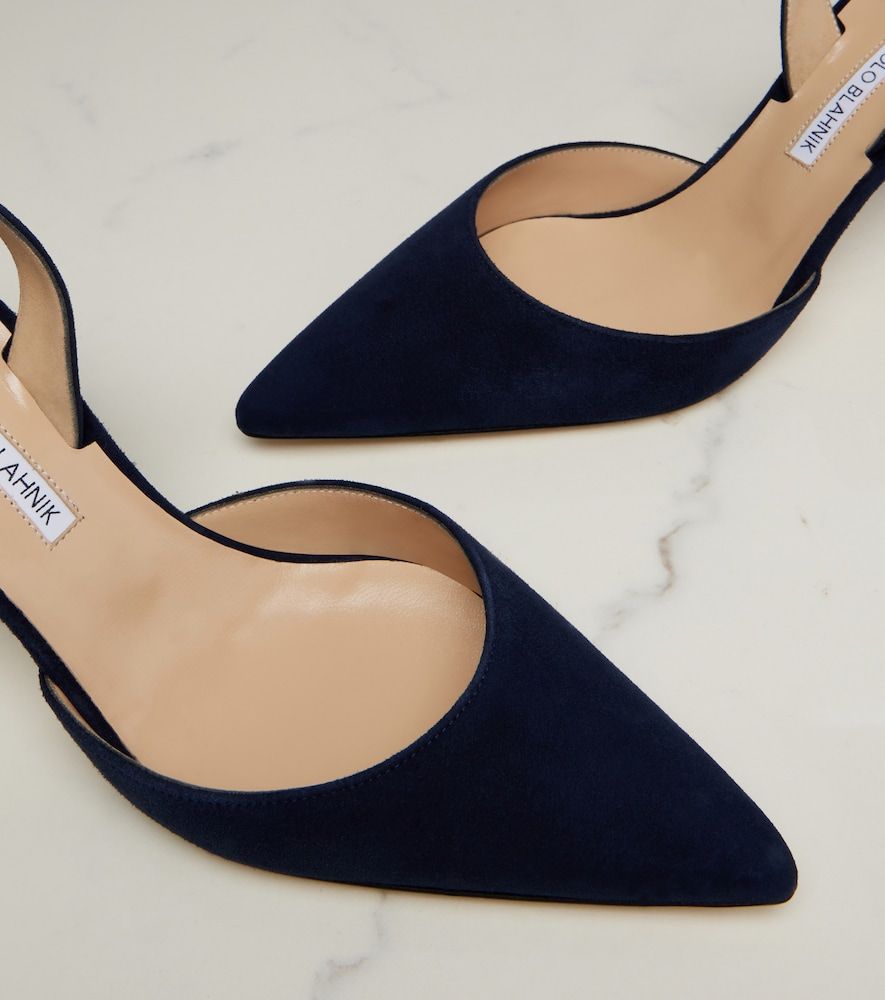 Slingback-Pumps Carolyne 70 aus Veloursleder - Manolo Blahnik - Modalova
