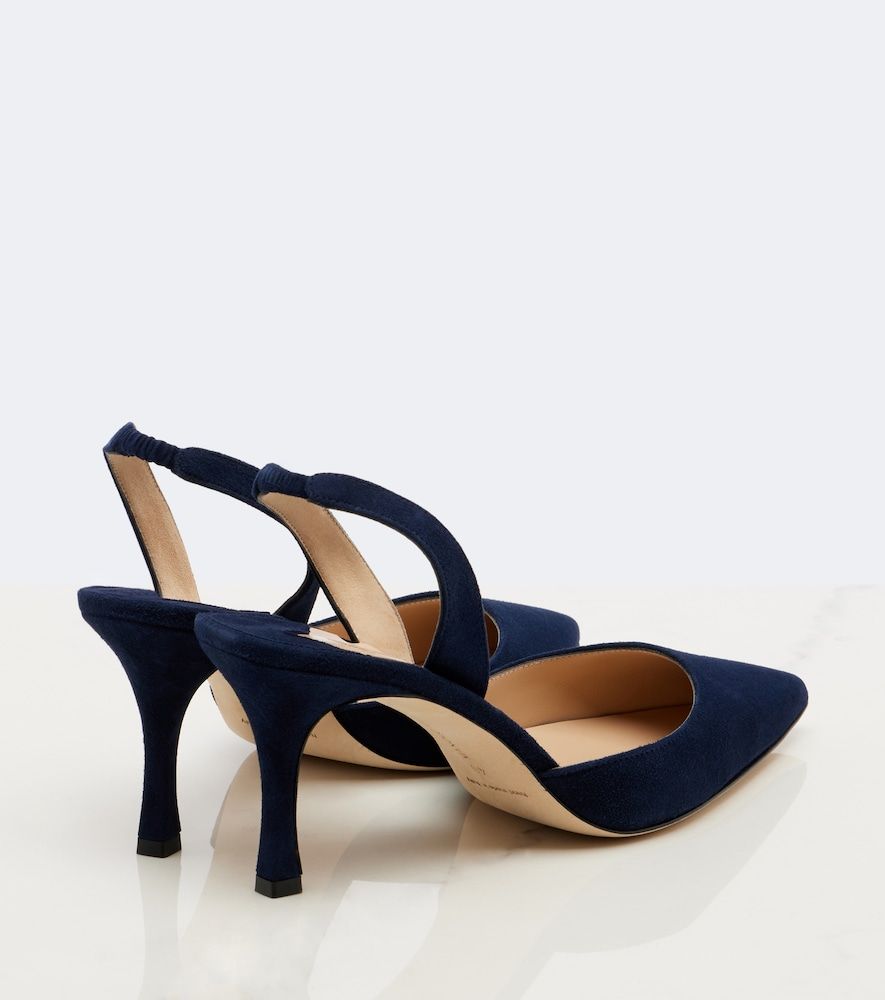 Slingback-Pumps Carolyne 70 aus Veloursleder - Manolo Blahnik - Modalova
