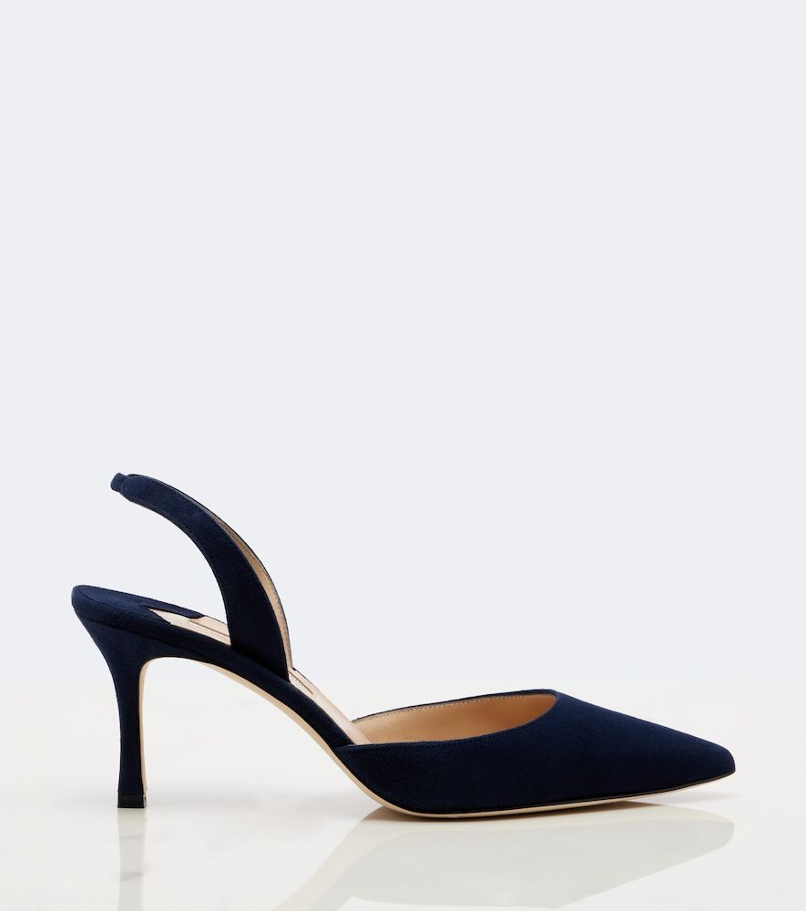 Slingback-Pumps Carolyne 70 aus Veloursleder - Manolo Blahnik - Modalova