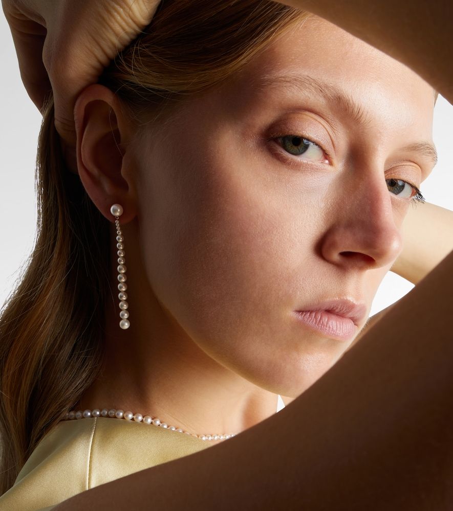 Pendientes Piazza de oro de 18 ct con perlas de agua dulce - Sophie Bille Brahe - Modalova