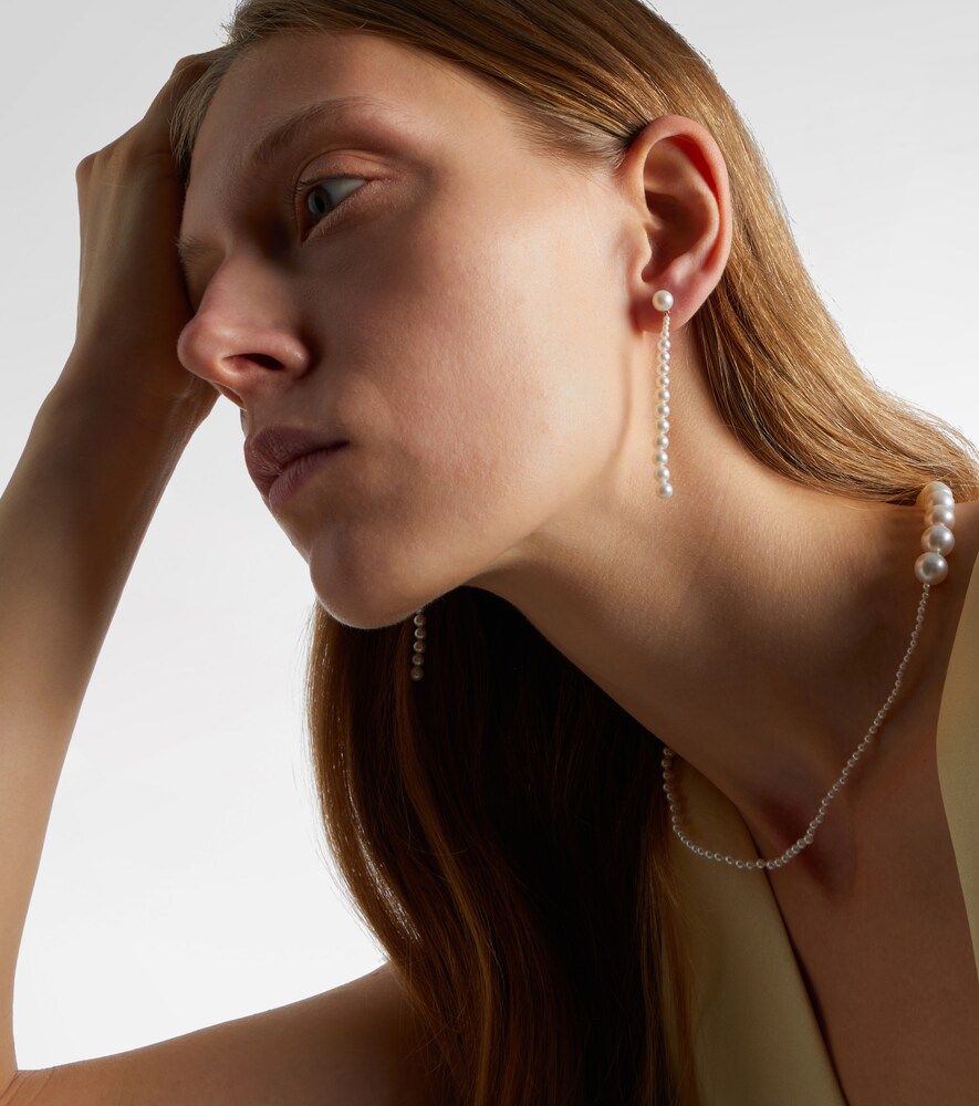 Pendientes Piazza de oro de 18 ct con perlas de agua dulce - Sophie Bille Brahe - Modalova