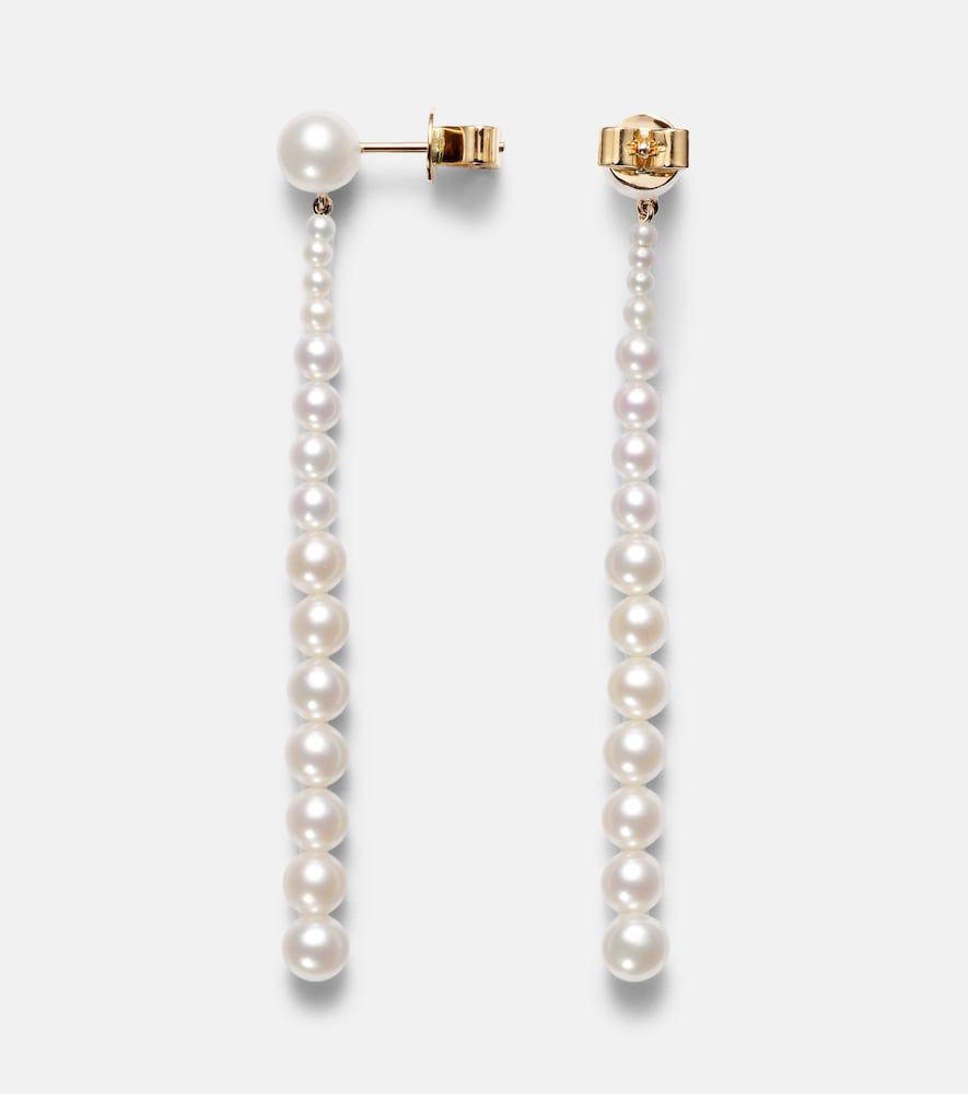 Pendientes Piazza de oro de 18 ct con perlas de agua dulce - Sophie Bille Brahe - Modalova