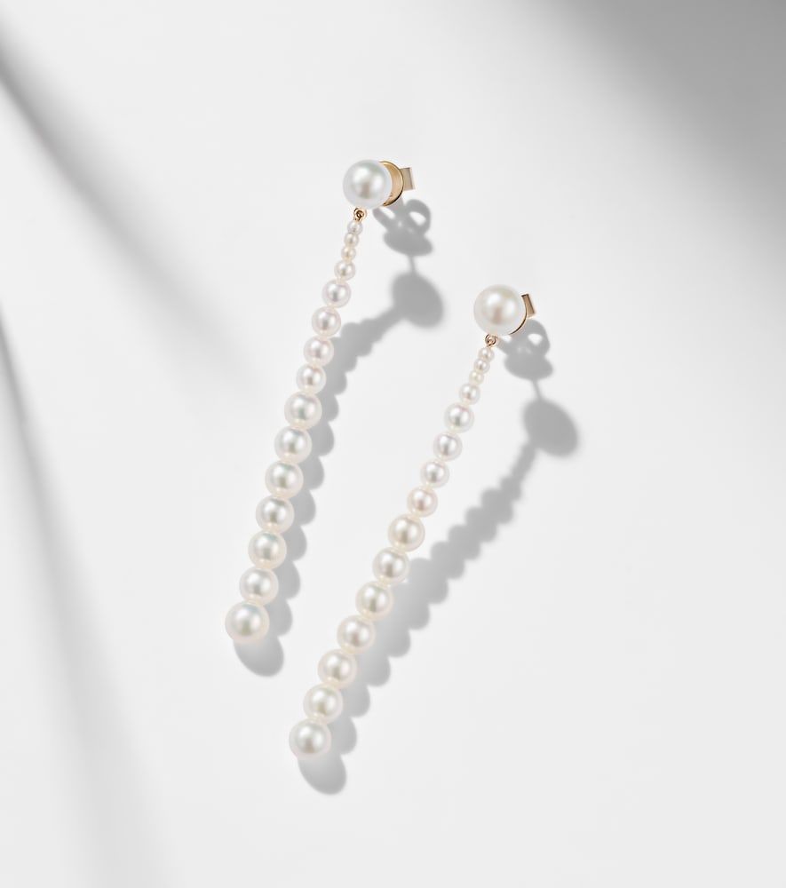 Pendientes Piazza de oro de 18 ct con perlas de agua dulce - Sophie Bille Brahe - Modalova
