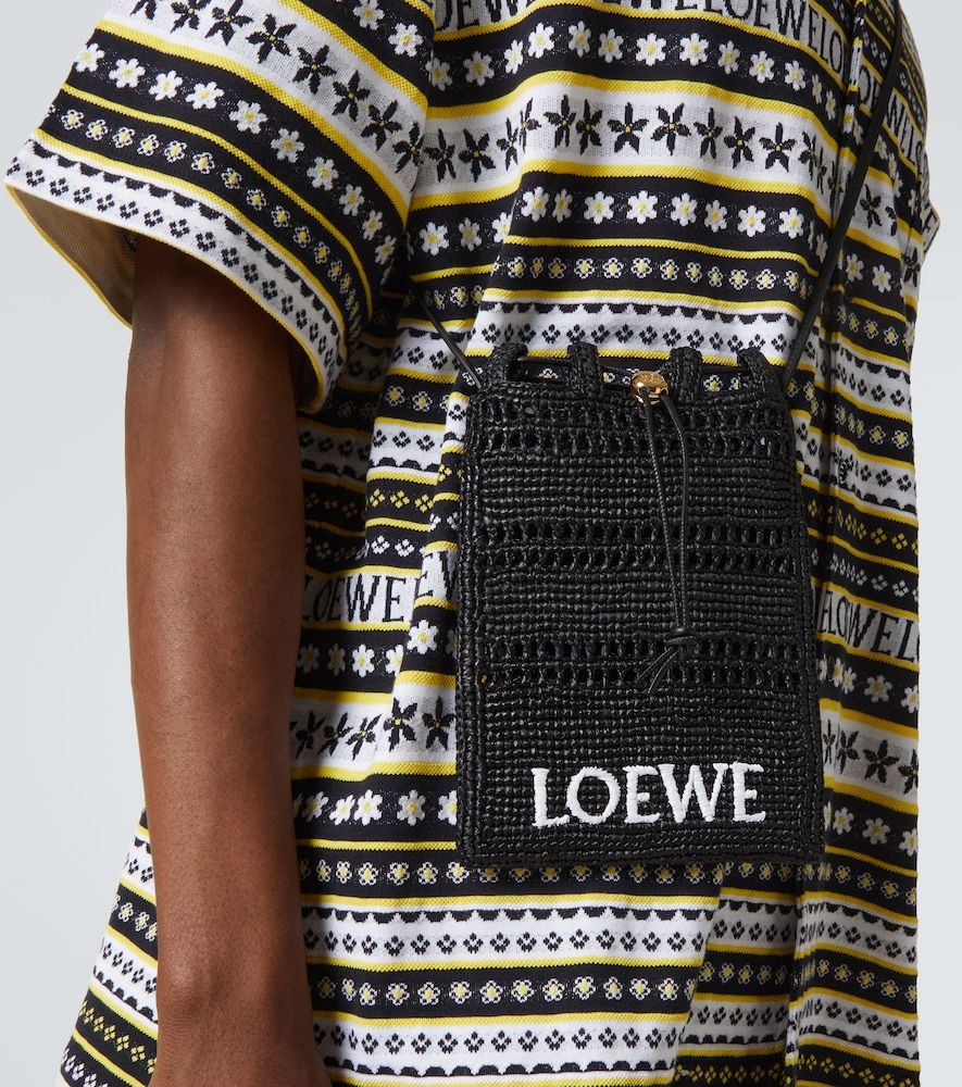 Bolso al hombro de rafia con logo - Loewe - Modalova
