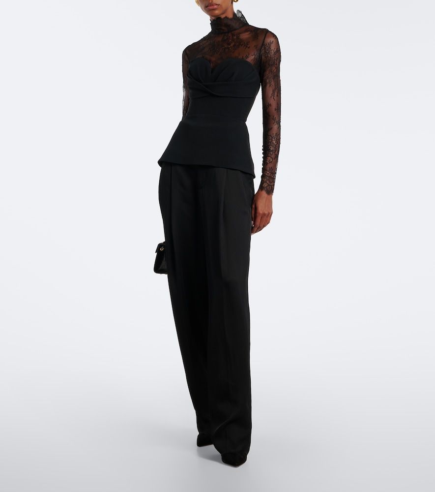 Elie Saab Lace-trimmed bustier top - Elie Saab - Modalova
