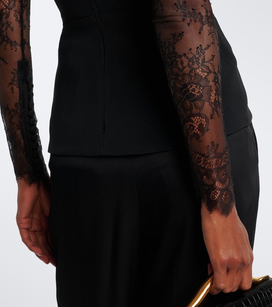 Elie Saab Lace-trimmed bustier top - Elie Saab - Modalova