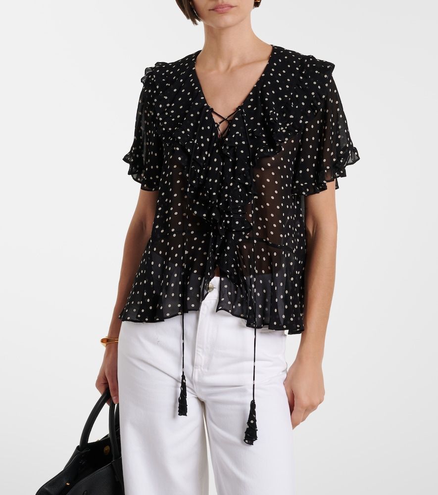 Blusa Dancing Dots de georgette con lunares - Dorothee Schumacher - Modalova