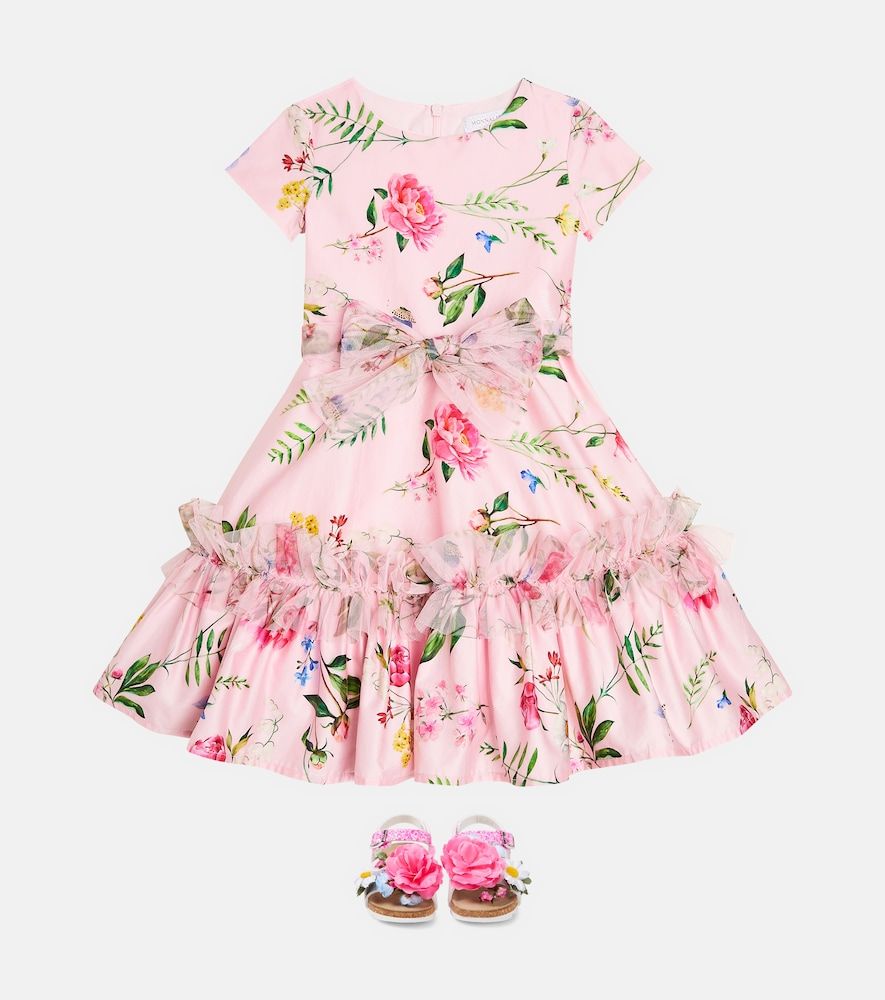 Vestido de algodón floral - Monnalisa - Modalova