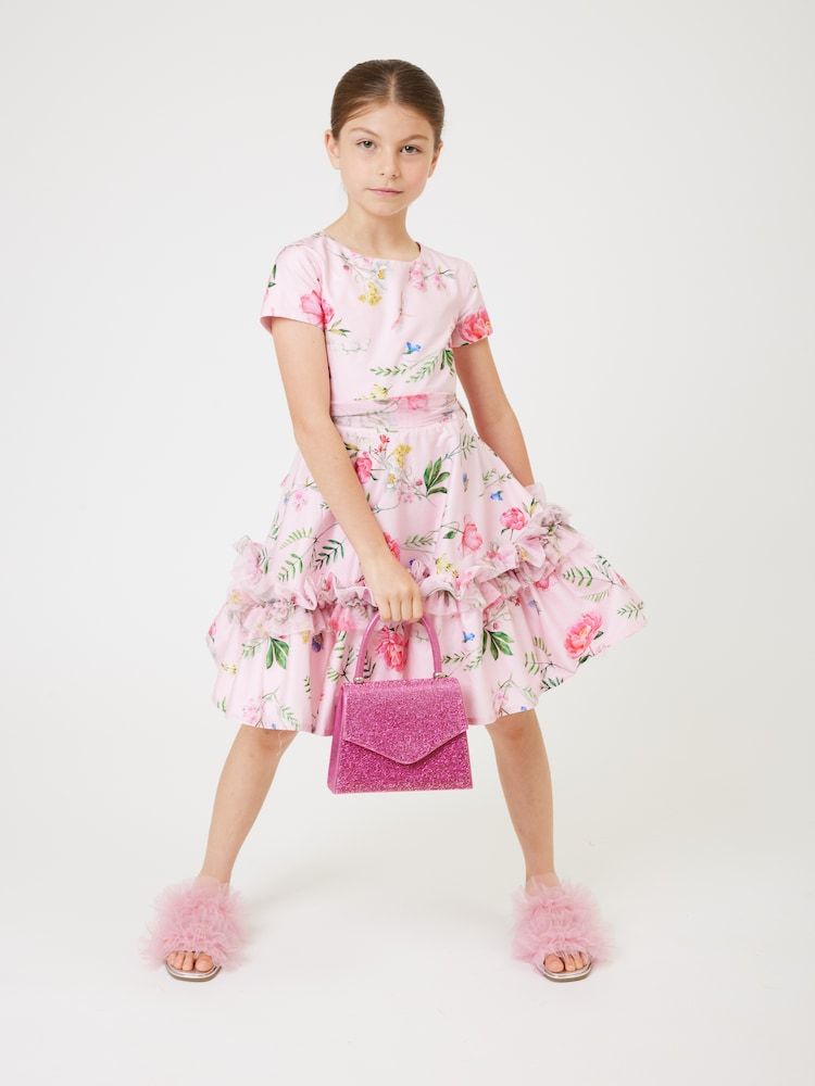 Vestido de algodón floral - Monnalisa - Modalova