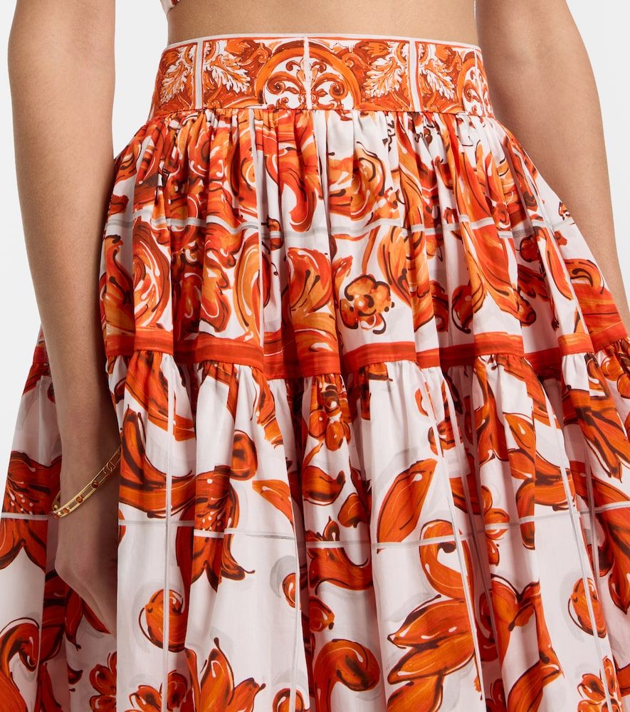 Minifalda Majolica de popelín de algodón - Dolce&Gabbana - Modalova