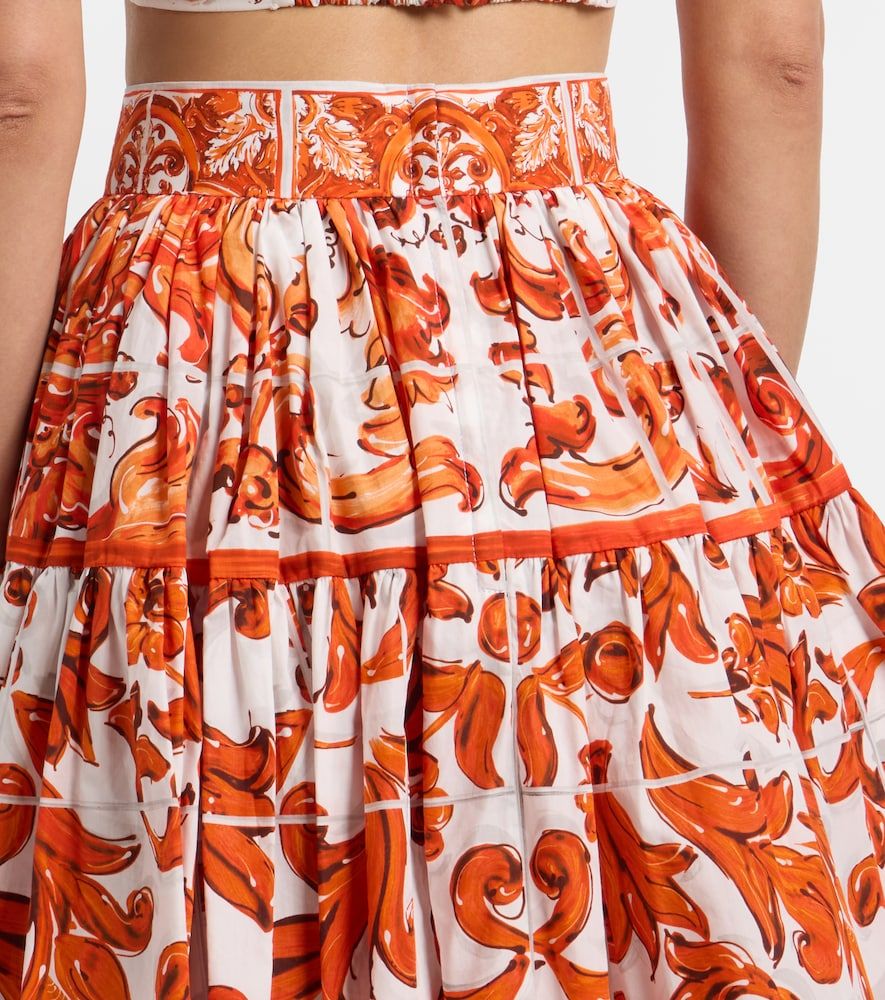 Minifalda Majolica de popelín de algodón - Dolce&Gabbana - Modalova