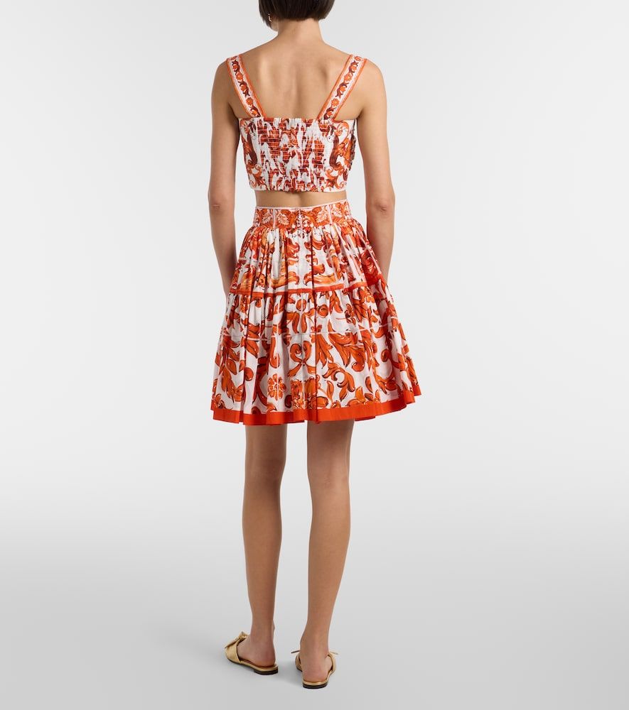 Minifalda Majolica de popelín de algodón - Dolce&Gabbana - Modalova