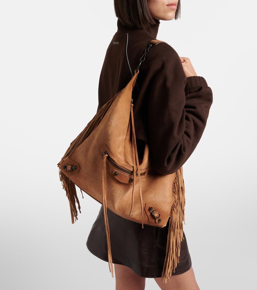 Le City Medium suede shoulder bag - Balenciaga - Modalova