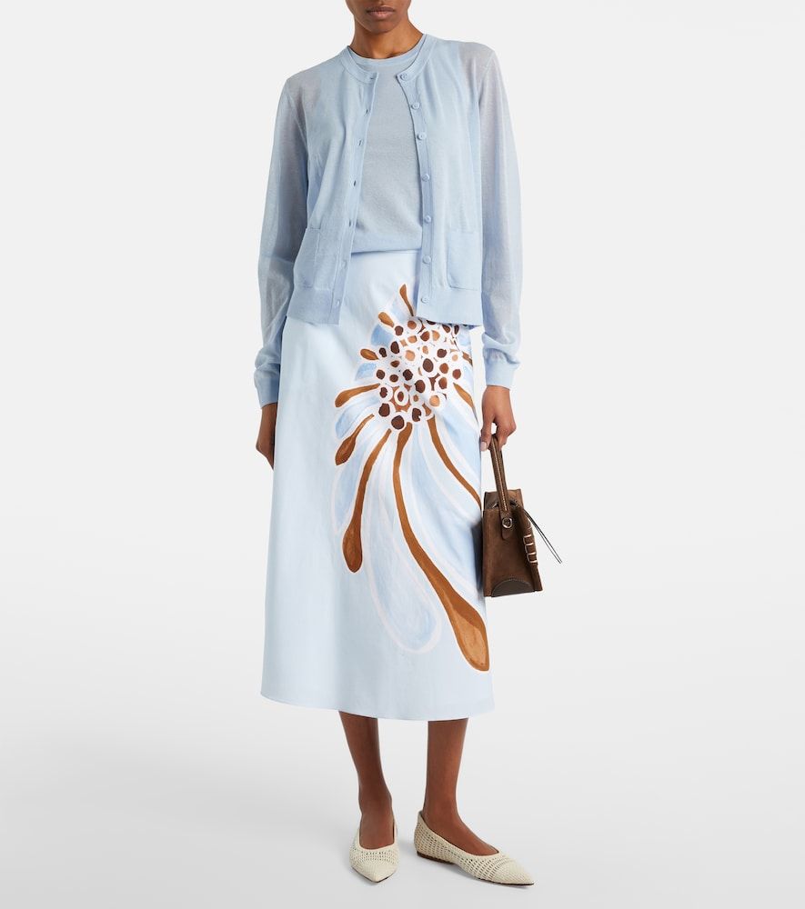 Falda midi en mezcla de algodón floral - Dorothee Schumacher - Modalova