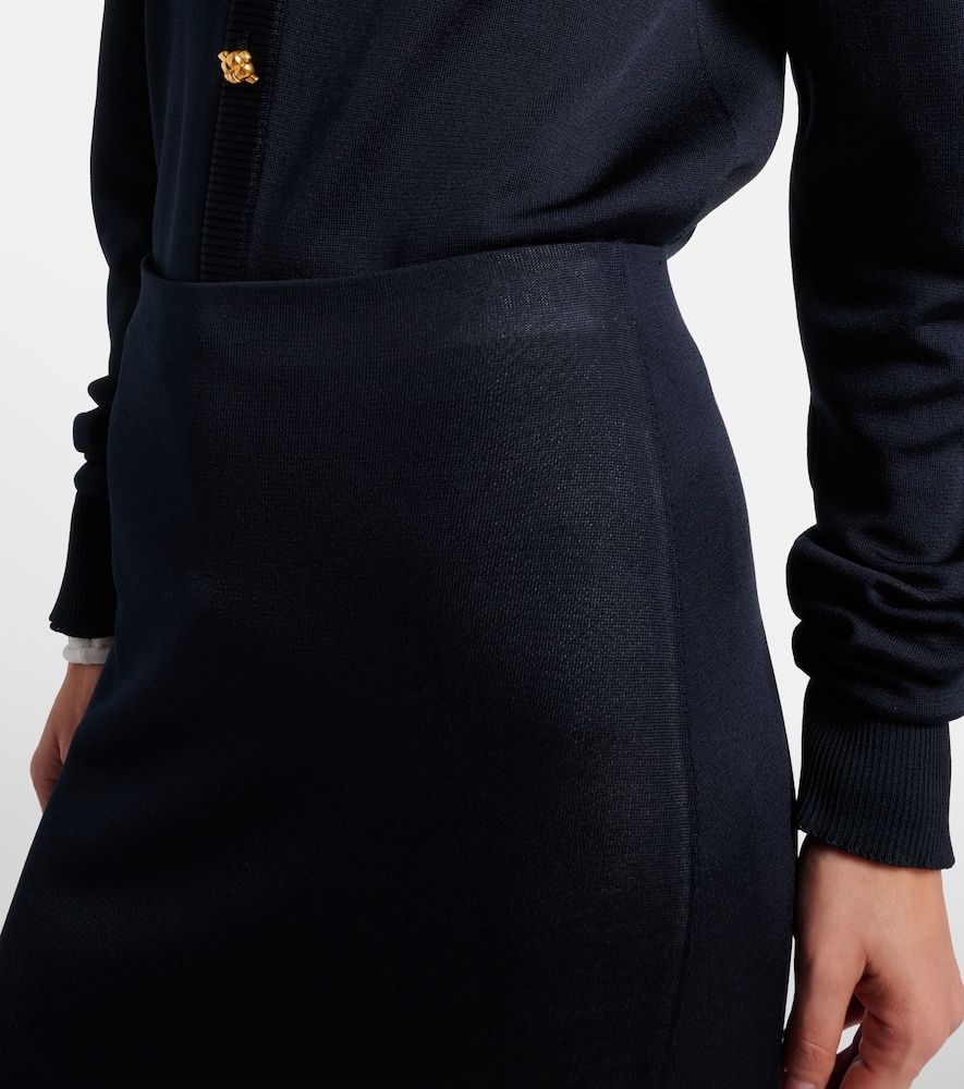 Falda midi de punto de seda - Bottega Veneta - Modalova