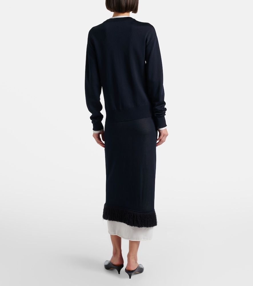 Falda midi de punto de seda - Bottega Veneta - Modalova