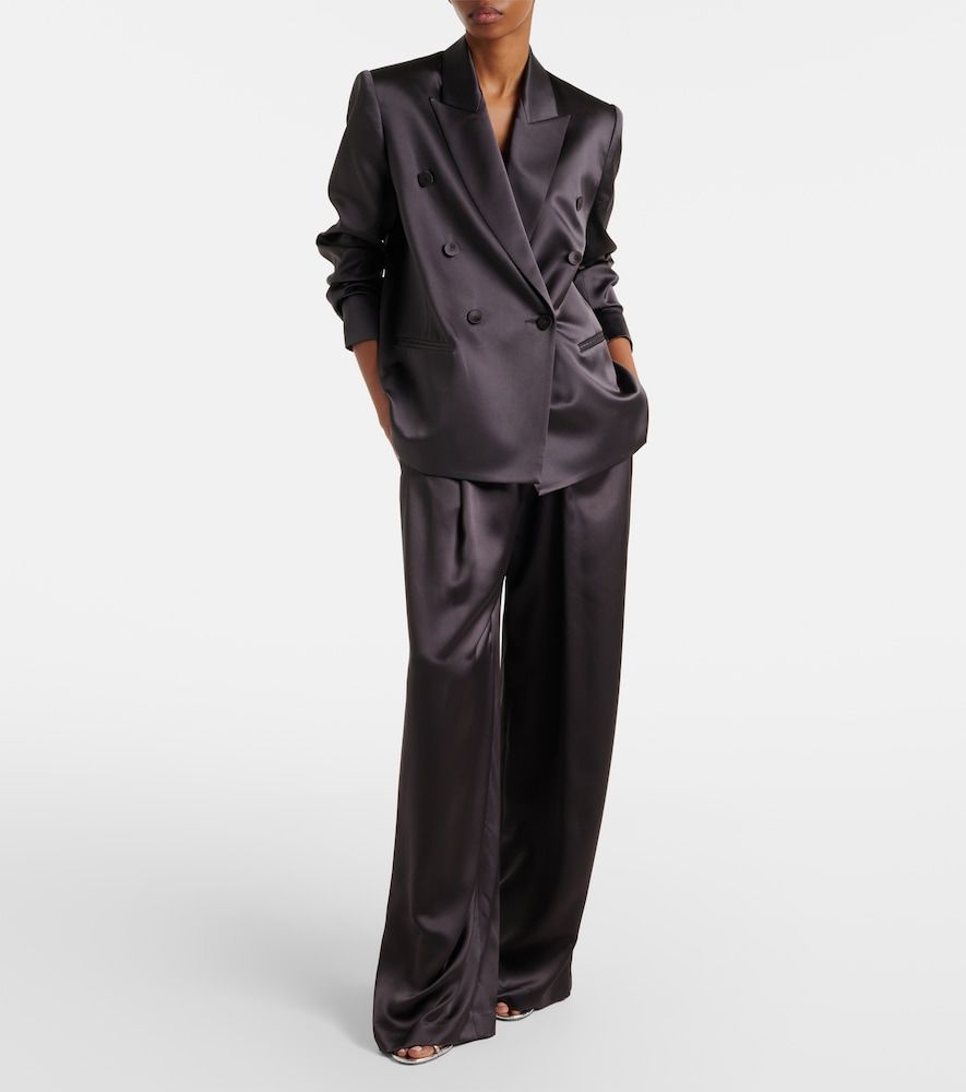 Double-breasted silk satin blazer - The Sei - Modalova